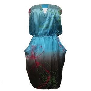 NWOT Haven Strapless Silk Dress